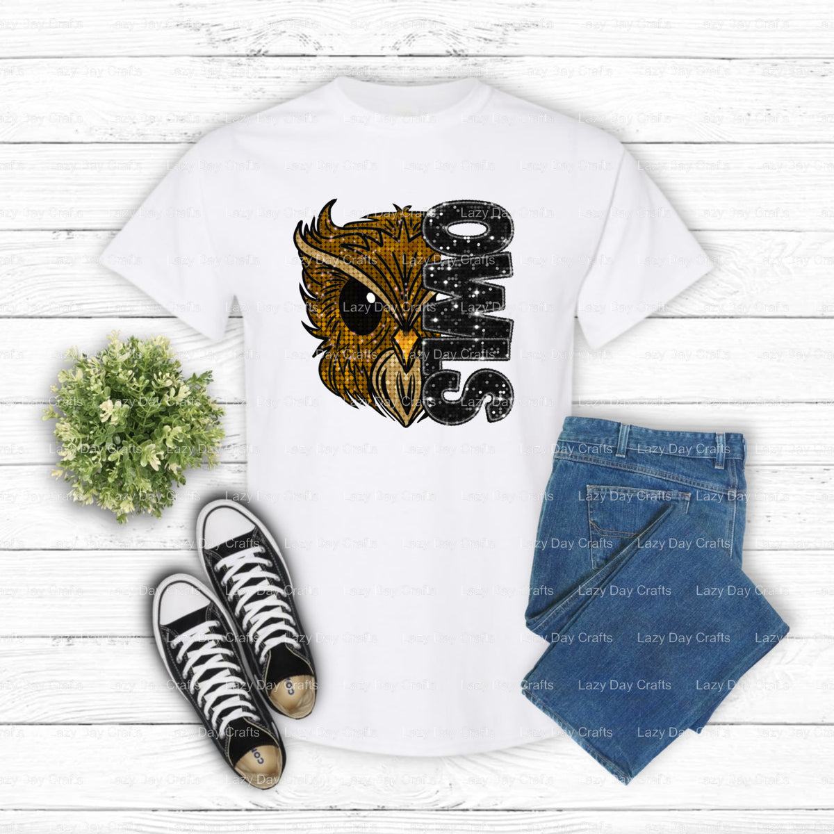 Graduating Owl Mascot – School Spirit DTF Transfer (view 2 of 2) – by Lazy Day Crafts – DTF Transfers – School Mascots, DT...