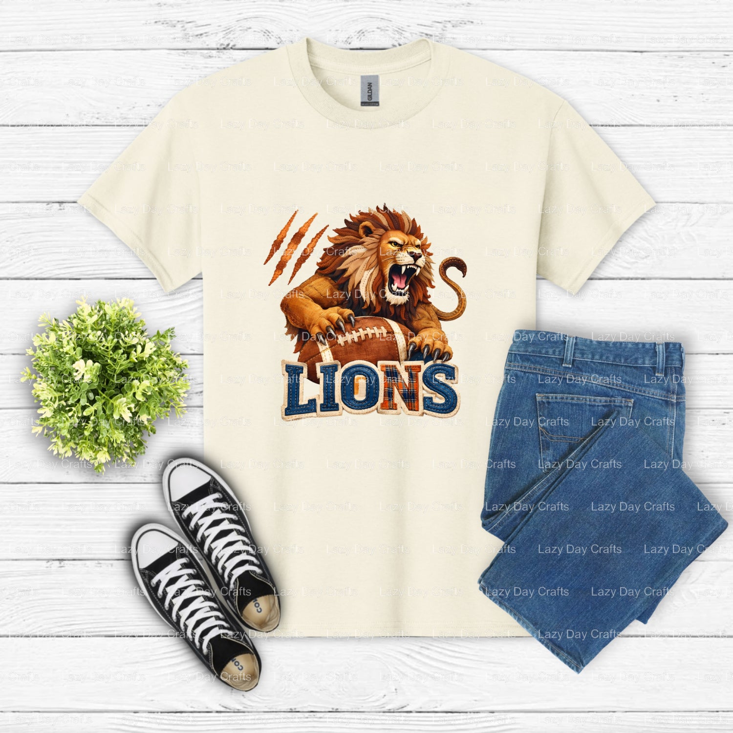 Graduation Lion Mascot – School Spirit DTF Transfer (view 2 of 2) – by Lazy Day Crafts – DTF Transfers – School Mascot, Ap...