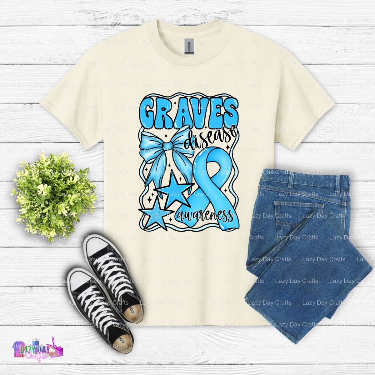Graves' Disease Awareness – DTF Transfer (view 2 of 2) – by Lazy Day Crafts – DTF Transfers – DTF Transfers, Premade DTF