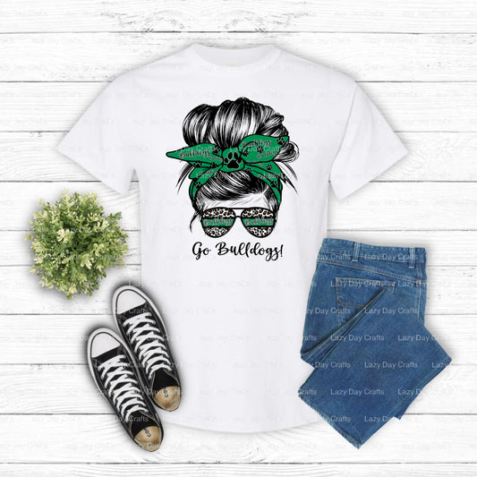 Green Bulldog Mascot – School Spirit DTF Transfer (view 1 of 2) – by Lazy Day Crafts – DTF Transfers – School Mascot, DTF...
