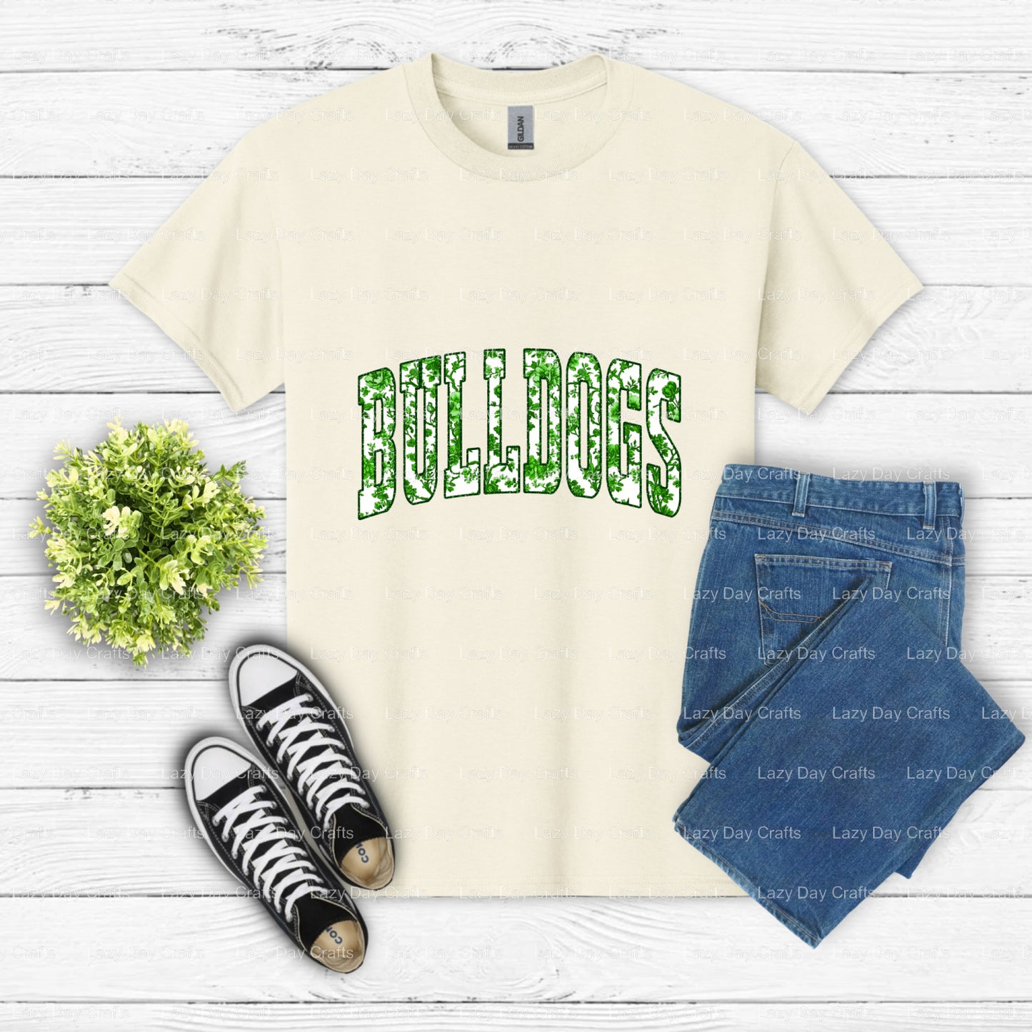 Green Bulldogs – School Mascot DTF Transfer (view 2 of 2) – by Lazy Day Crafts – DTF Transfers – School Mascot, DTF Transfers