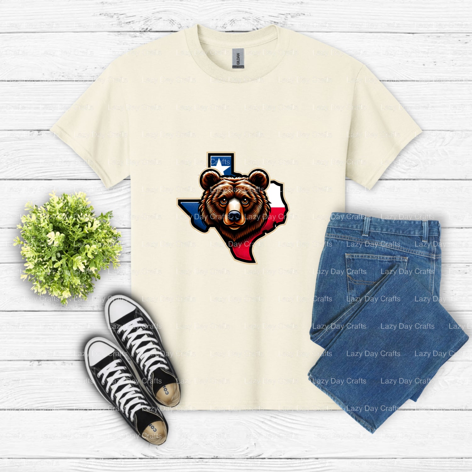 Green & Gold Bear Mascot '00' – School Spirit DTF Transfer (view 1 of 2) – by Lazy Day Crafts – DTF Transfers – School Mas...