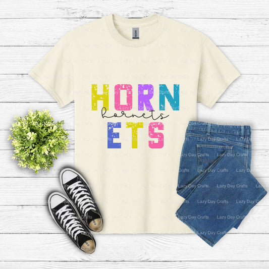 Grunge Hornets Mascot – School Spirit DTF Transfer (view 1 of 2) – by Lazy Day Crafts – DTF Transfers – School Spirit, DTF...