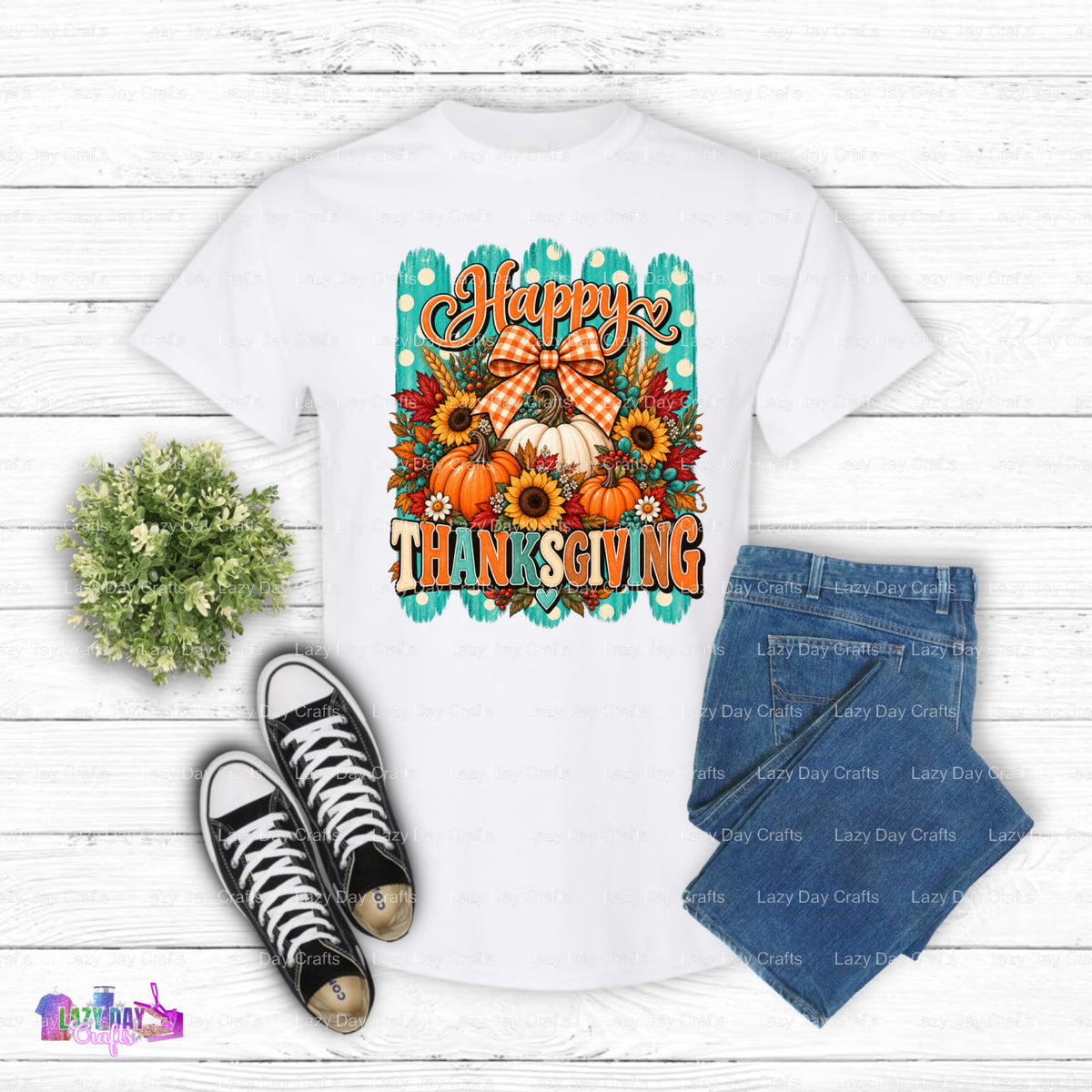 Happy Thanksgiving – DTF Transfer (view 1 of 2) – by Lazy Day Crafts – DTF Transfers – DTF Transfers, custom apparel