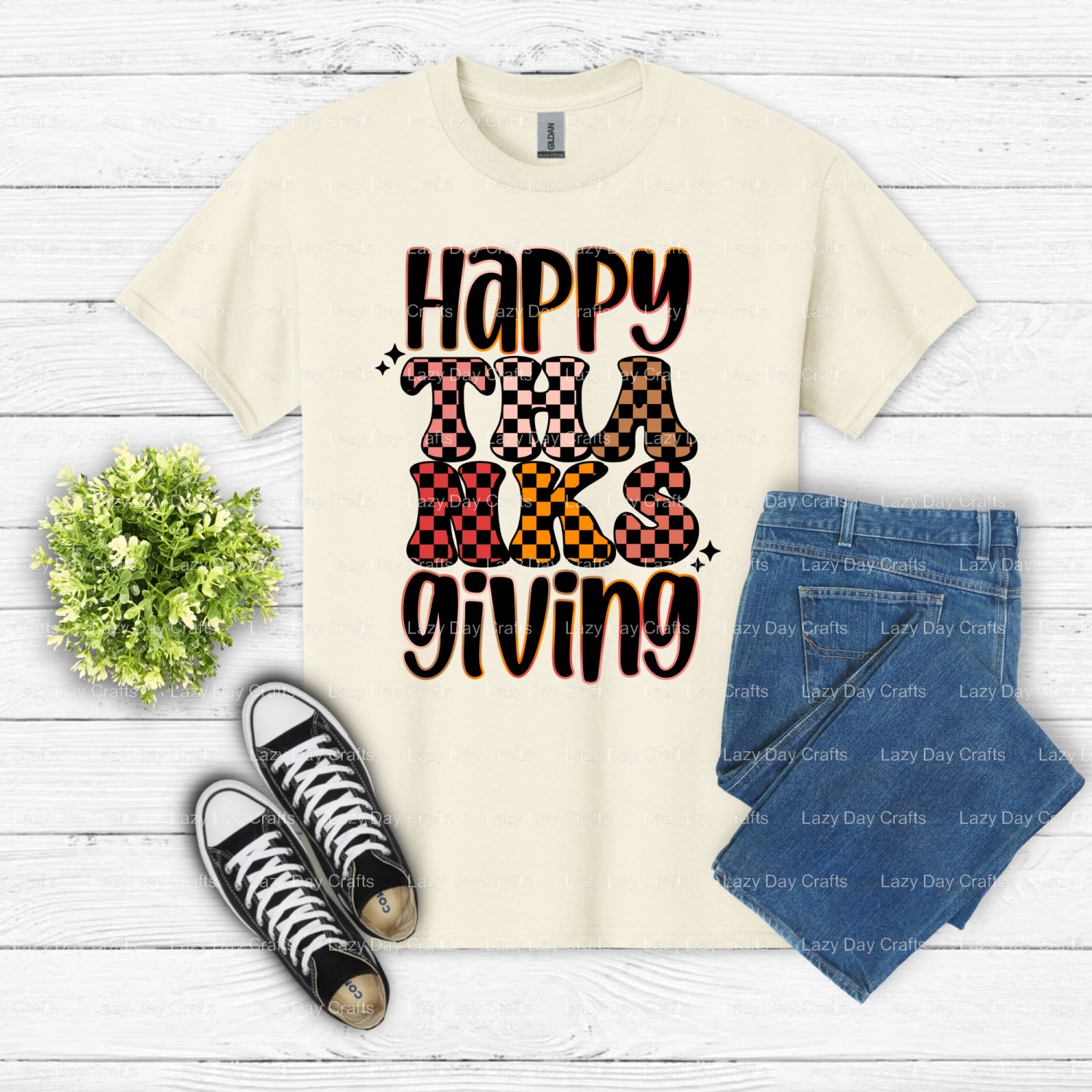 Happy Thanksgiving – DTF Transfer (view 2 of 2) – by Lazy Day Crafts – DTF Transfers – DTF Transfers, custom apparel