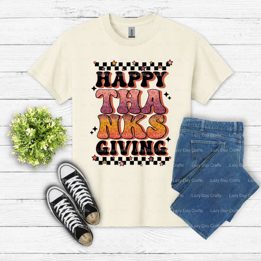 HAPPY THANKSGIVING – Ready to Press DTF Transfer (view 2 of 2) – by Lazy Day Crafts – DTF Transfers – DTF Transfers, Prema...
