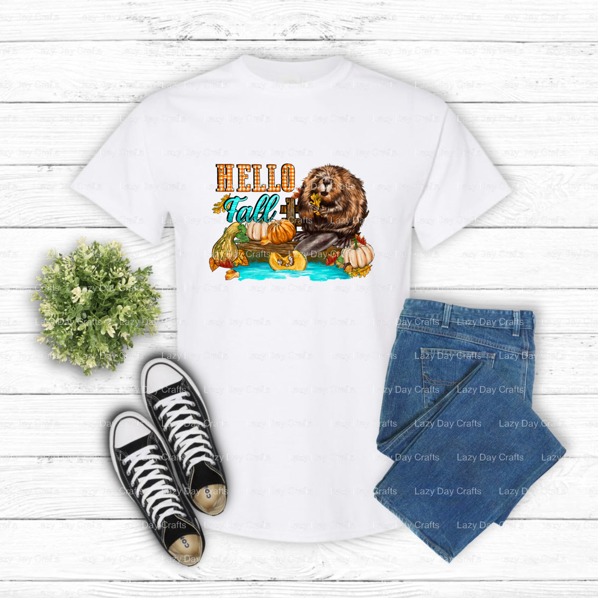 Hello Fall – DTF Transfer (view 1 of 2) – by Lazy Day Crafts – DTF Transfers – DTF Transfers, custom apparel