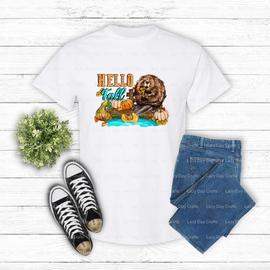 Hello Fall – DTF Transfer (view 1 of 2) – by Lazy Day Crafts – DTF Transfers – DTF Transfers, custom apparel