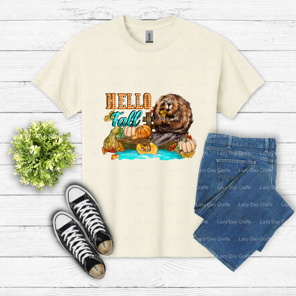Hello Fall – DTF Transfer (view 2 of 2) – by Lazy Day Crafts – DTF Transfers – DTF Transfers, custom apparel