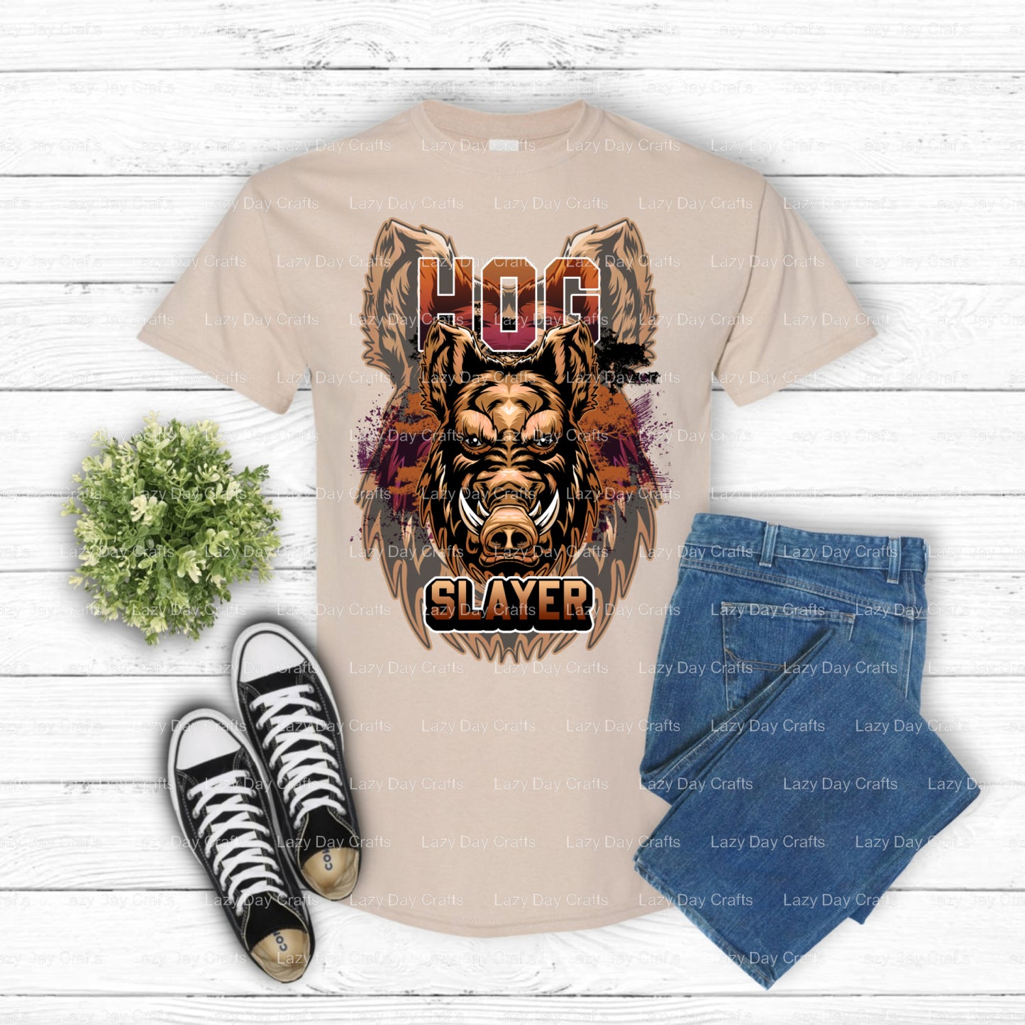 HOG SLAYER – hunting DTF Transfer (view 2 of 2) – by Lazy Day Crafts – DTF Transfers – hunting, DTF Transfers