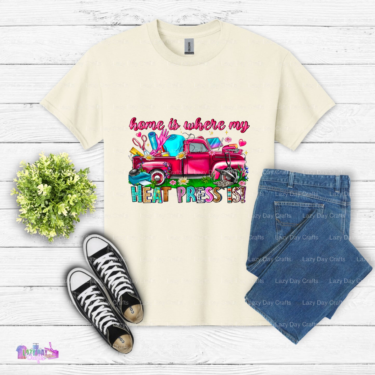 Home Is Where My Heat Press Is – Crafter DTF Transfer (view 2 of 2) – by Lazy Day Crafts – DTF Transfers – Crafting, Hobby