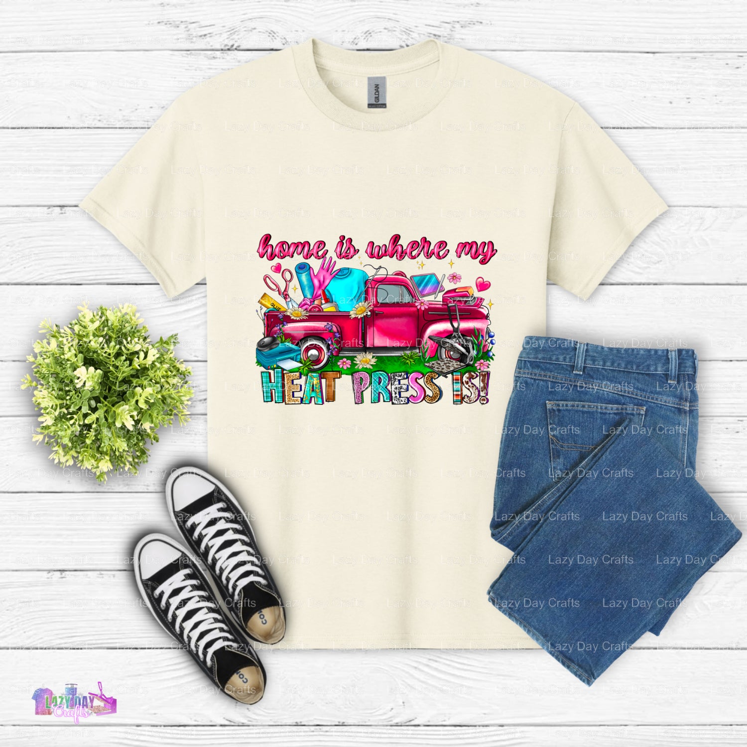 Home Is Where My Heat Press Is – Crafter DTF Transfer (view 2 of 2) – by Lazy Day Crafts – DTF Transfers – Crafting, Hobby