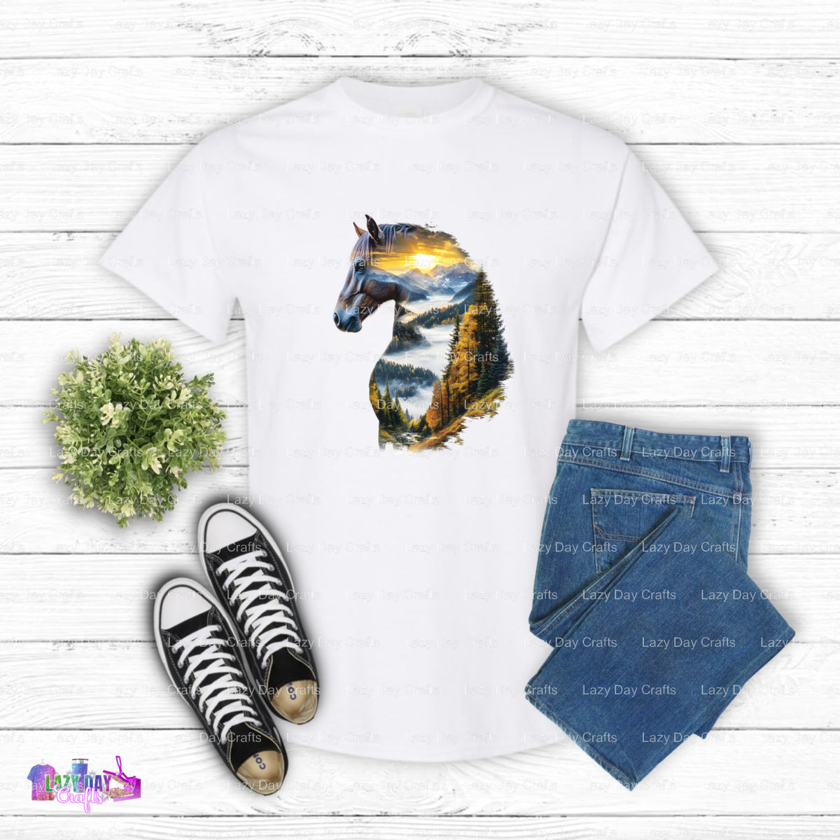 HOME IS WHERE YOUR HORSE IS – DTF Transfer (view 2 of 2) – by Lazy Day Crafts – DTF Transfers – DTF Transfers, Custom Apparel
