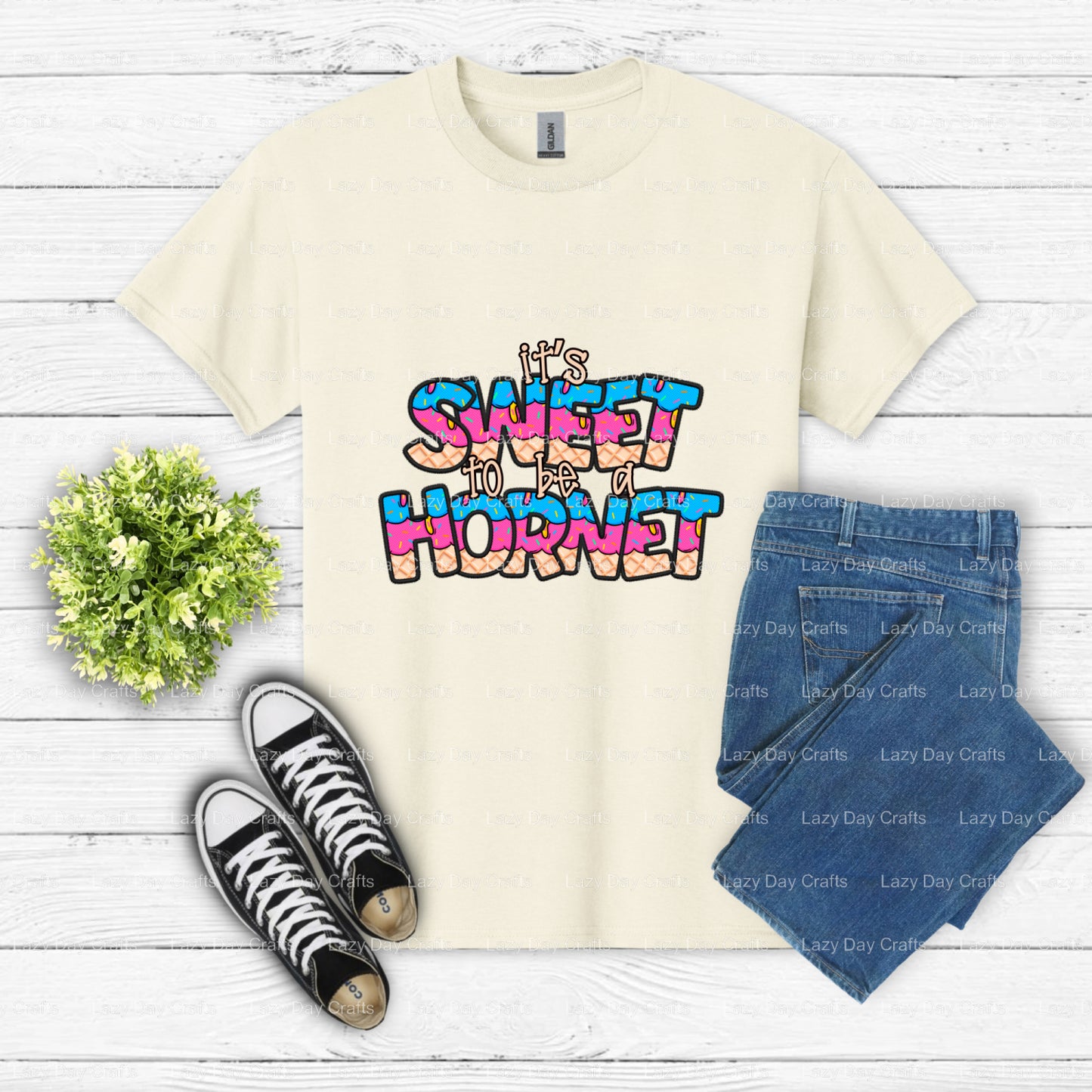 Hornet Mascot School Spirit – DTF Transfer (view 2 of 2) – by Lazy Day Crafts – DTF Transfers – School Mascot, Apparel Decor