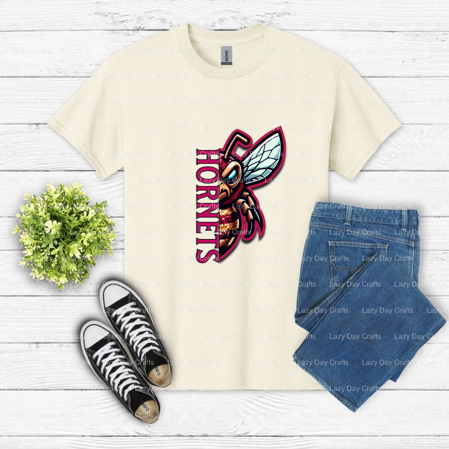 Hornet Mascot School Spirit – DTF Transfer (view 2 of 2) – by Lazy Day Crafts – DTF Transfers – School Mascot, DTF Apparel