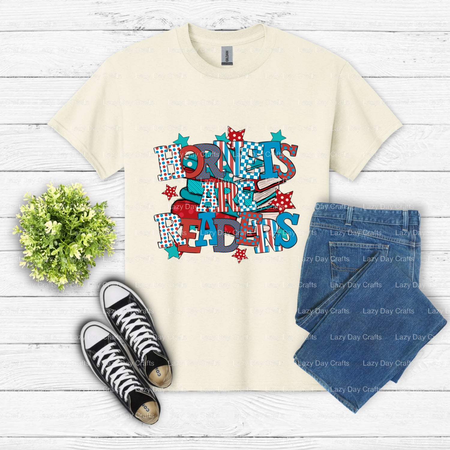 HORNETS ARE READERS – School Mascot DTF Transfer (view 1 of 2) – by Lazy Day Crafts – DTF Transfers – School Mascot, Schoo...