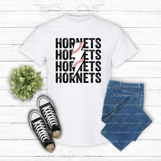 Hornets Baseball – School Mascot DTF Transfer (view 1 of 2) – by Lazy Day Crafts – DTF Transfers – School Mascot, DTF Tran...