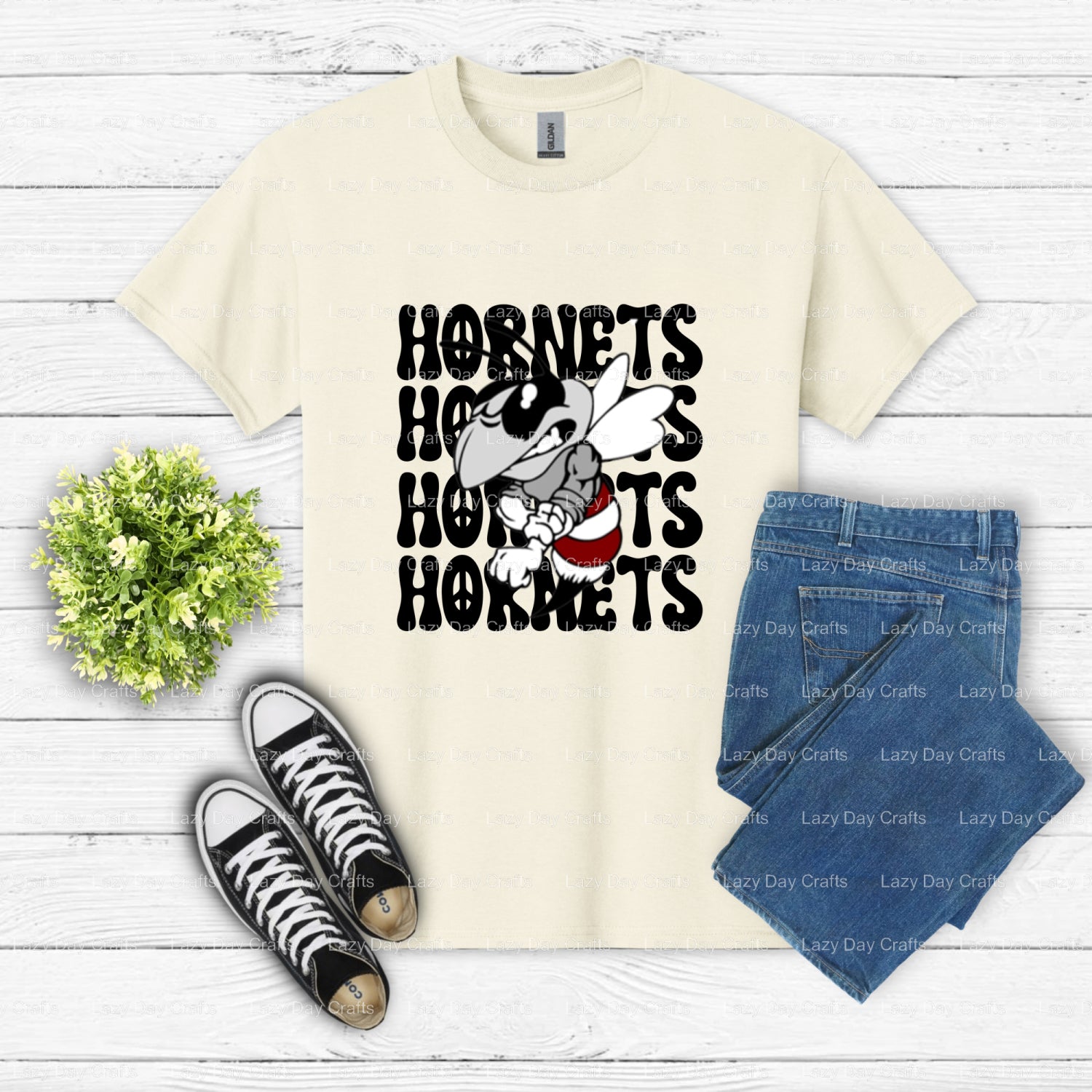 Hornets Basketball Mascot – School Spirit DTF Transfer (view 2 of 2) – by Lazy Day Crafts – DTF Transfers – School Mascot,...