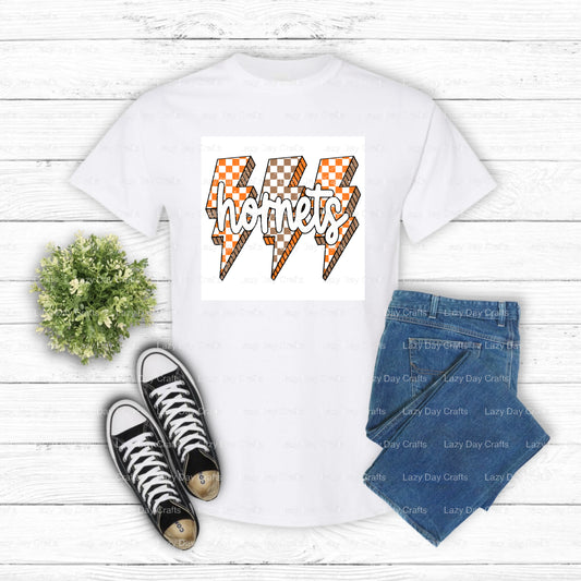 Hornets Lightning School Mascot – DTF Transfer (view 1 of 2) – by Lazy Day Crafts – DTF Transfers – School Spirit, Apparel...