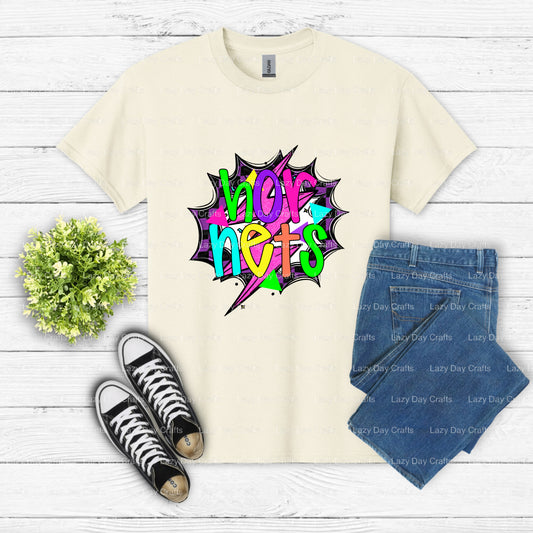 Hornets Mascot – School Spirit DTF Transfer (view 1 of 2) – by Lazy Day Crafts – DTF Transfers – School Mascot, Apparel Decor