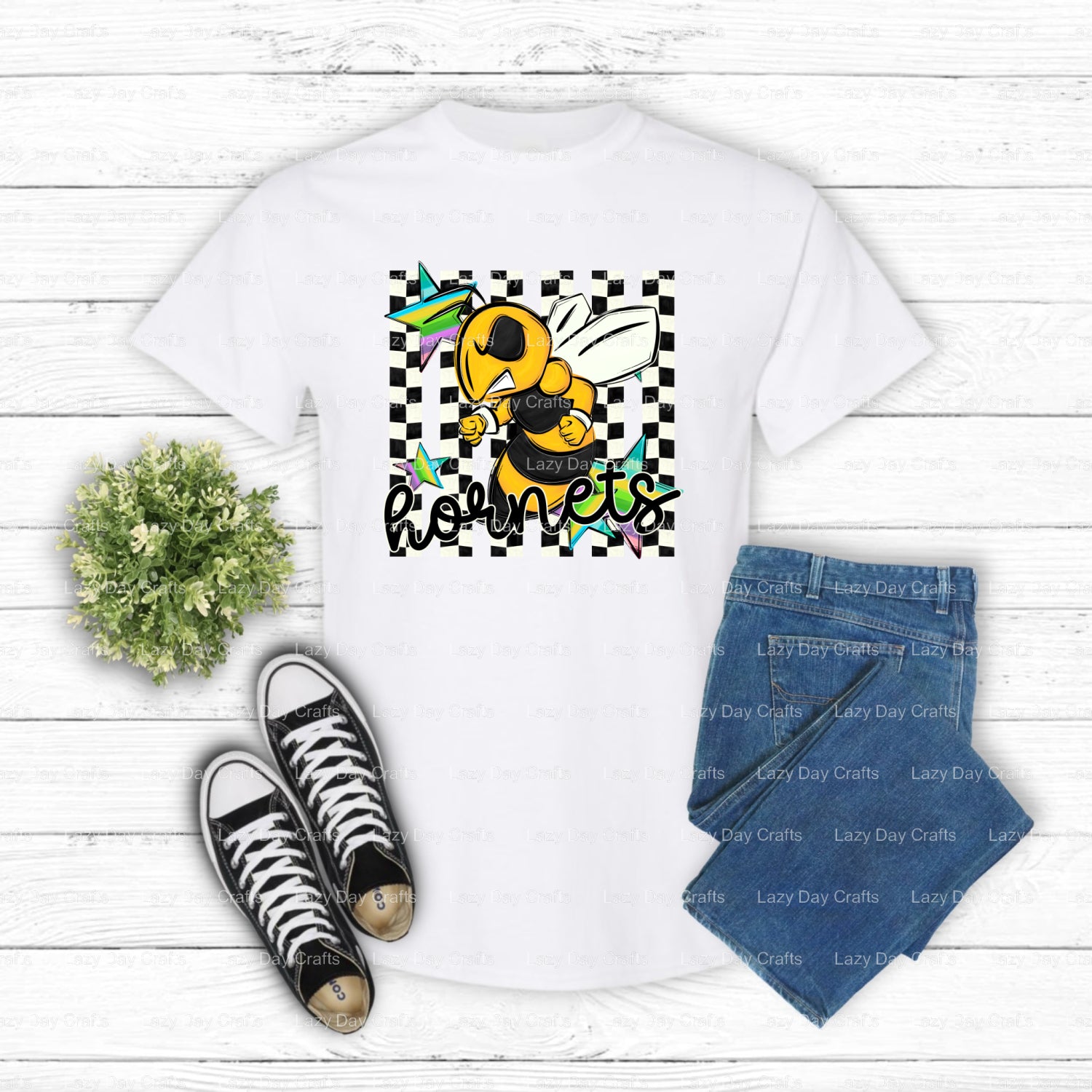 Hornets Mascot School Spirit DTF Transfer (view 1 of 2) – by Lazy Day Crafts – DTF Transfers – School Mascot, Apparel Deco...
