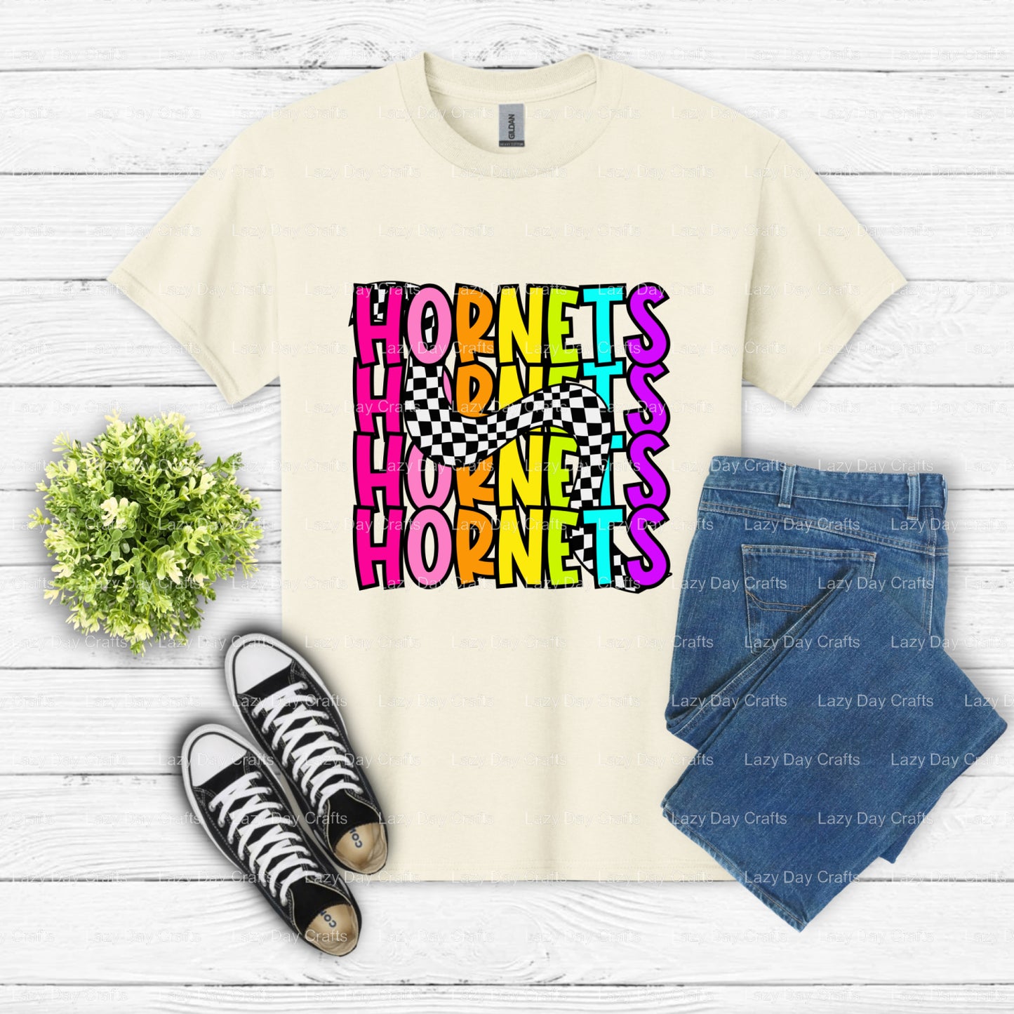 Hornets Mascot School Spirit – DTF Transfer (view 2 of 2) – by Lazy Day Crafts – DTF Transfers – DTF Transfers, School Mascot