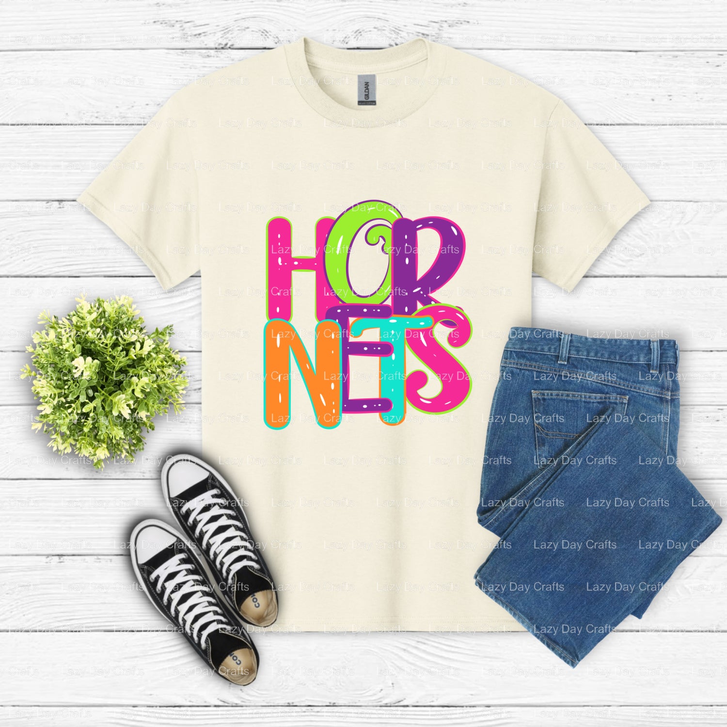 Hornets Mascot School Spirit – DTF Transfer (view 2 of 2) – by Lazy Day Crafts – DTF Transfers – School Mascot, Apparel De...
