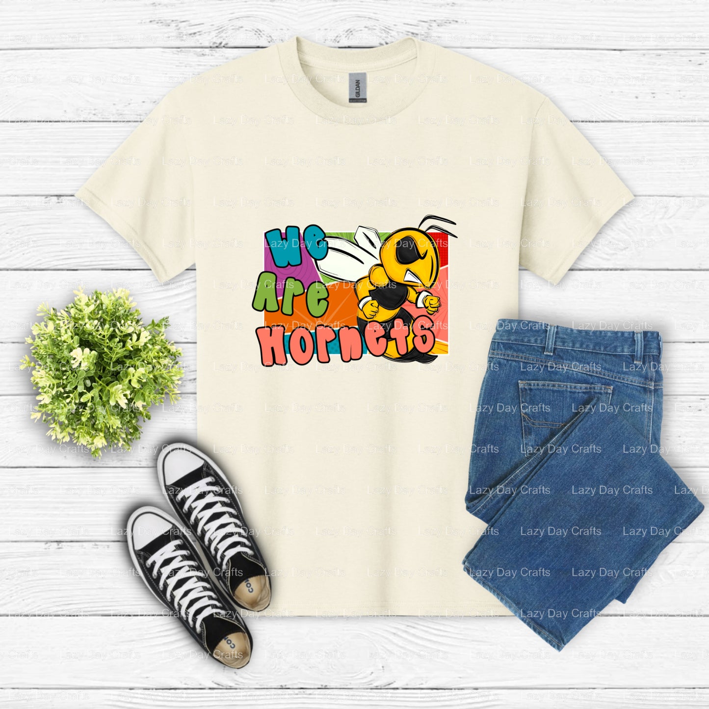 Hornets Mascot School Spirit – Premade DTF Transfer (view 2 of 2) – by Lazy Day Crafts – DTF Transfers – School Mascot, DT...