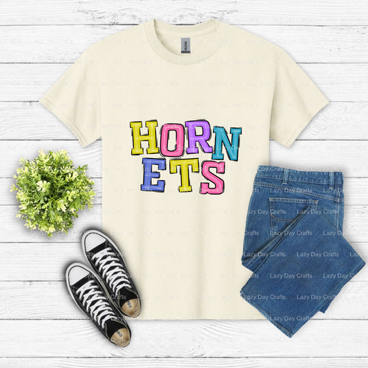 Hornets Mascot Sporty – School Spirit DTF Transfer (view 1 of 2) – by Lazy Day Crafts – DTF Transfers – School Spirit, App...