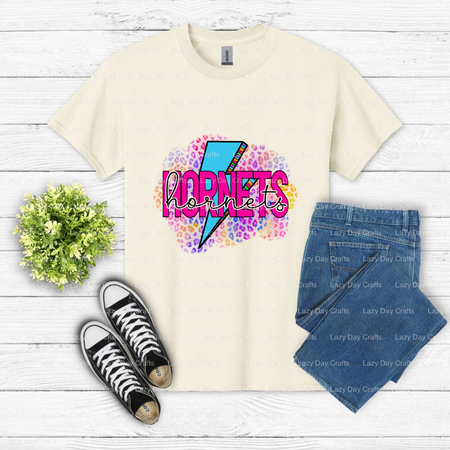 Hornets – School Mascot DTF Transfer (view 1 of 2) – by Lazy Day Crafts – DTF Transfers – School Mascot, DTF Transfers