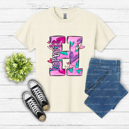 HORNETS School Mascot – DTF Transfer (view 1 of 2) – by Lazy Day Crafts – DTF Transfers – School Mascot, DTF Transfers
