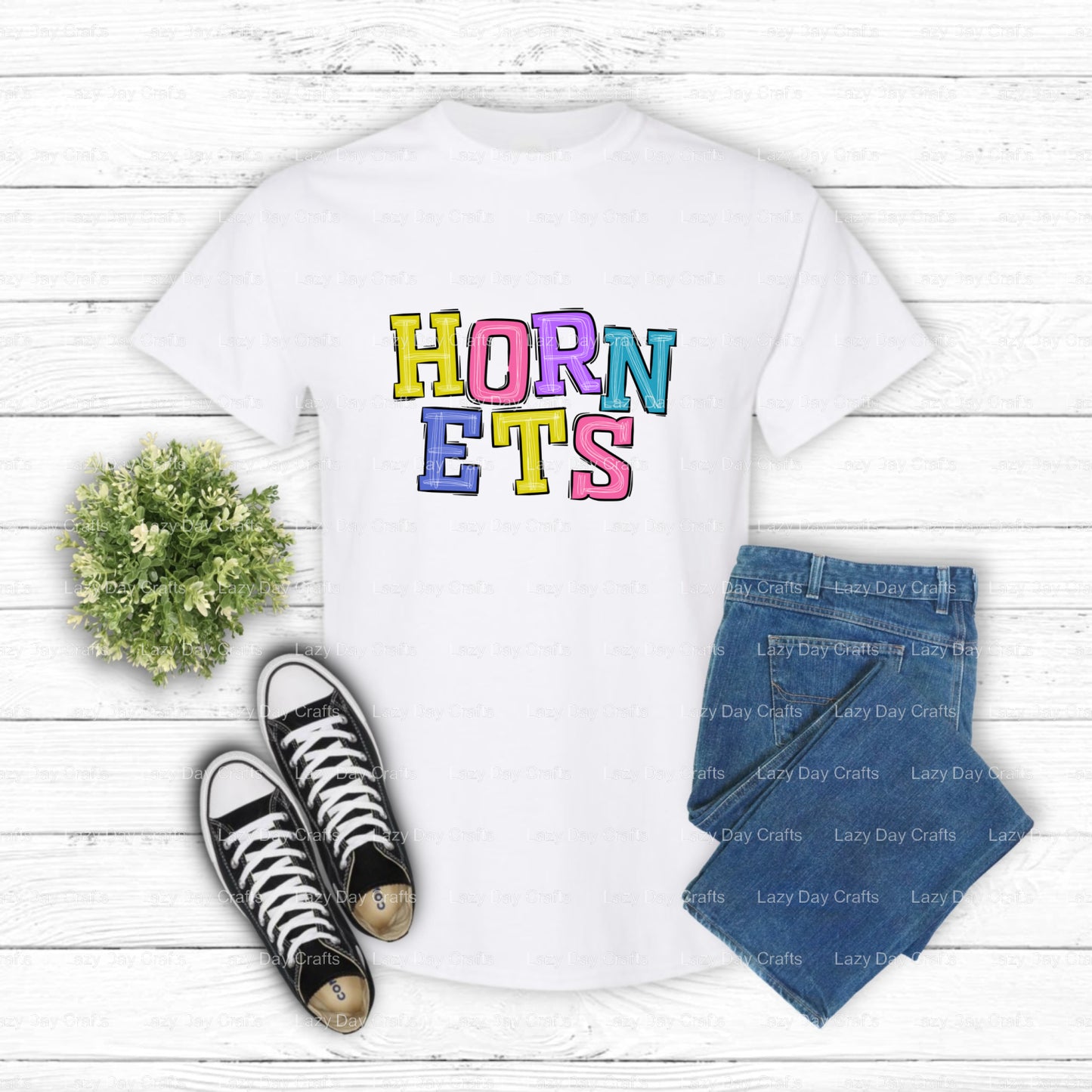 Hornets School Mascot – DTF Transfer (view 1 of 2) – by Lazy Day Crafts – DTF Transfers – School Mascot, Apparel Decor