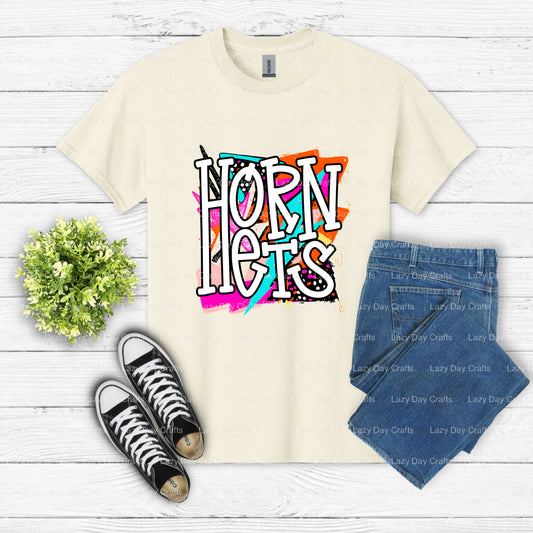 HORNETS – School Mascot DTF Transfer (view 1 of 2) – by Lazy Day Crafts – DTF Transfers – School Mascot, School Spirit