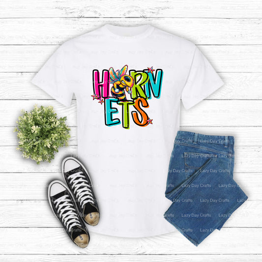 HORNETS – School Mascot DTF Transfer (view 1 of 2) – by Lazy Day Crafts – DTF Transfers – School Spirit, Apparel Decor