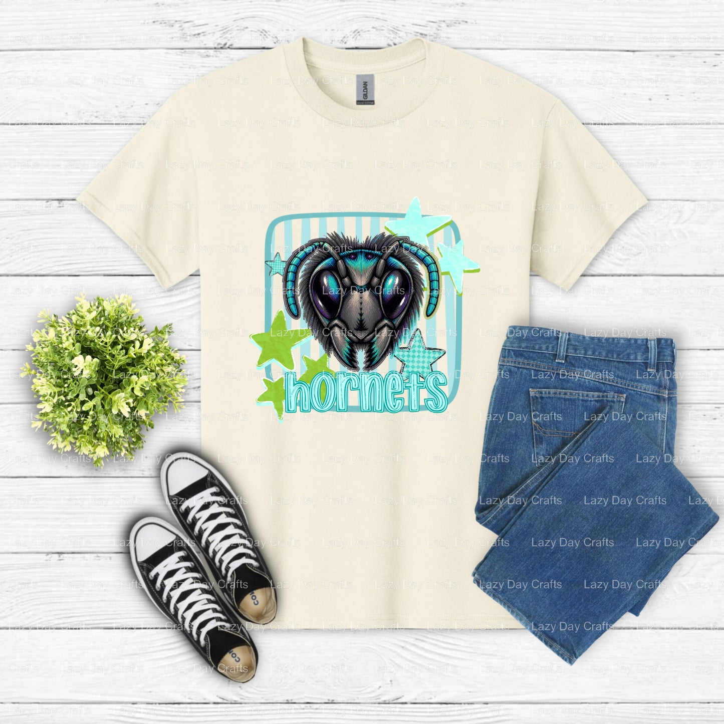 HORNETS – School Mascot DTF Transfer (view 2 of 2) – by Lazy Day Crafts – DTF Transfers – School Mascot, DTF Transfers