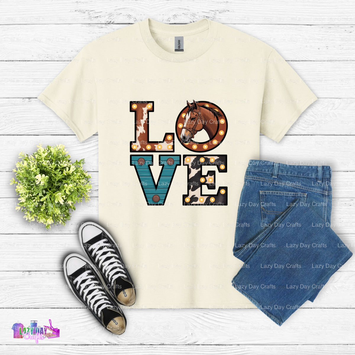 Horse Head – DTF Transfer (view 2 of 2) – by Lazy Day Crafts – DTF Transfers – DTF Transfers, custom apparel