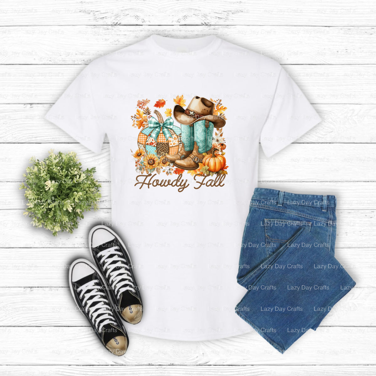 Howdy Fall – DTF Transfer (view 1 of 2) – by Lazy Day Crafts – DTF Transfers – DTF Transfers, Custom Apparel