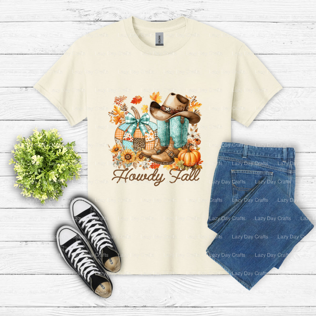 Howdy Fall – DTF Transfer (view 2 of 2) – by Lazy Day Crafts – DTF Transfers – DTF Transfers, Custom Apparel