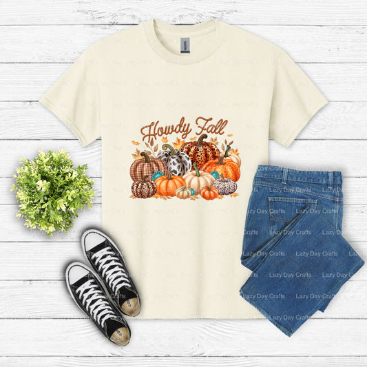 Howdy Fall Pumpkin – DTF Transfer (view 2 of 2) – by Lazy Day Crafts – DTF Transfers – DTF Transfers, Premade DTF