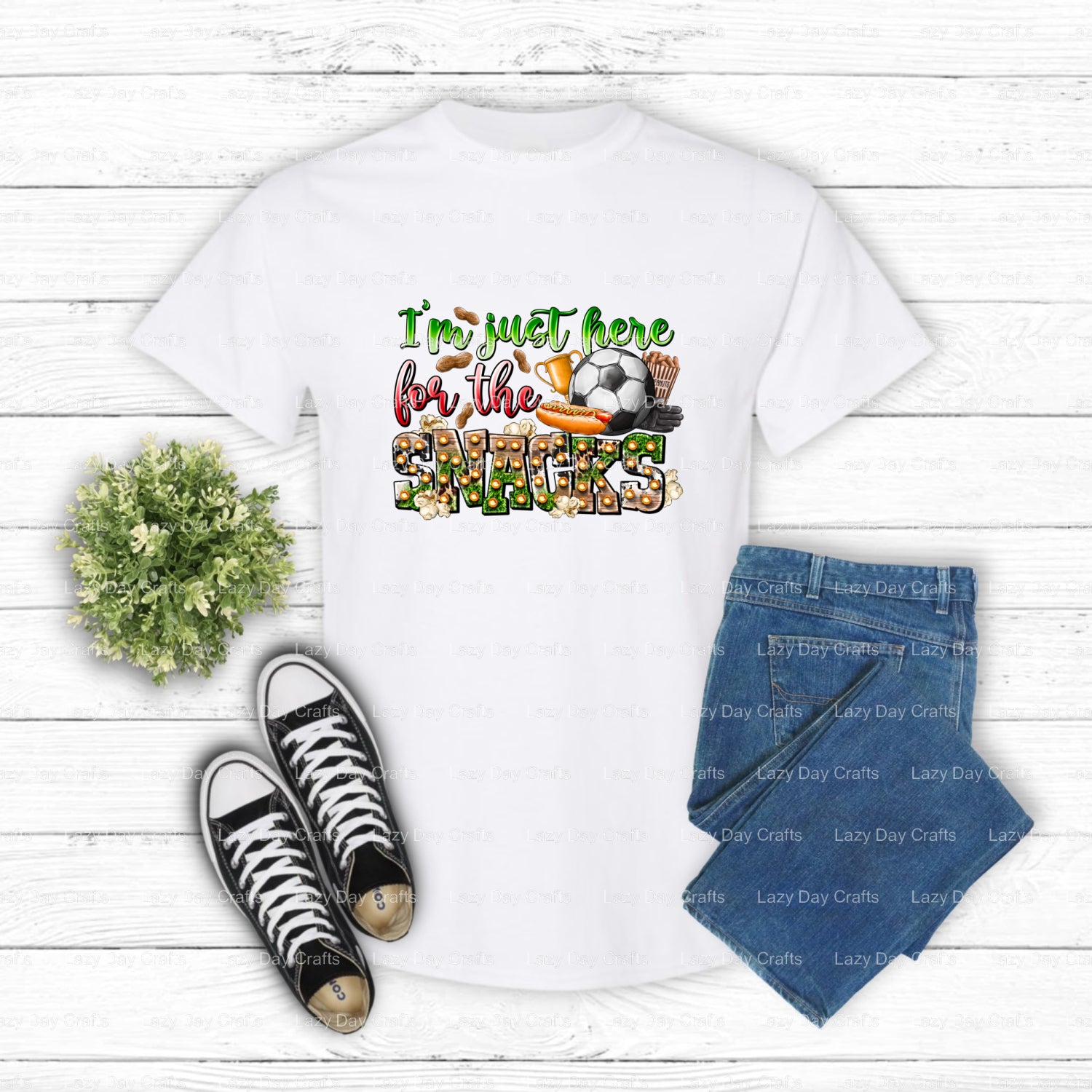 I am Just here for the Snacks – Soccer DTF Transfer (view 1 of 2) – by Lazy Day Crafts – DTF Transfers – DTF Transfers, Pr...