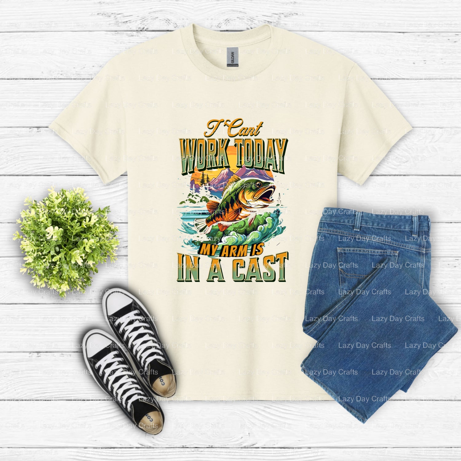 I'D RATHER BE FISHING – Fishing DTF Transfer (view 2 of 2) – by Lazy Day Crafts – DTF Transfers – DTF Transfers, Custom Ap...