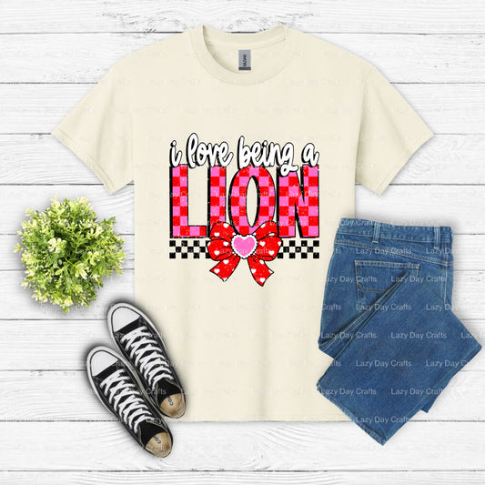I Love Being A Lion – School Mascot DTF Transfer (view 1 of 2) – by Lazy Day Crafts – DTF Transfers – School Mascot, Schoo...