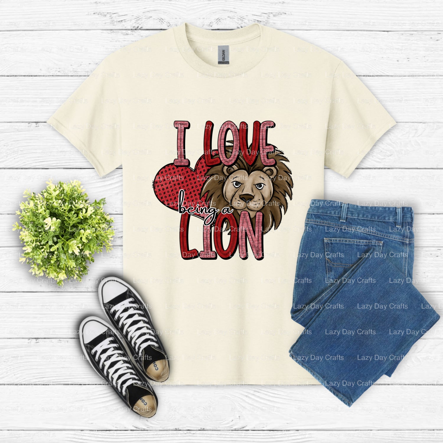 I LOVE LION LIONS – School Mascot DTF Transfer (view 1 of 2) – by Lazy Day Crafts – DTF Transfers – School Mascot, DTF Tra...