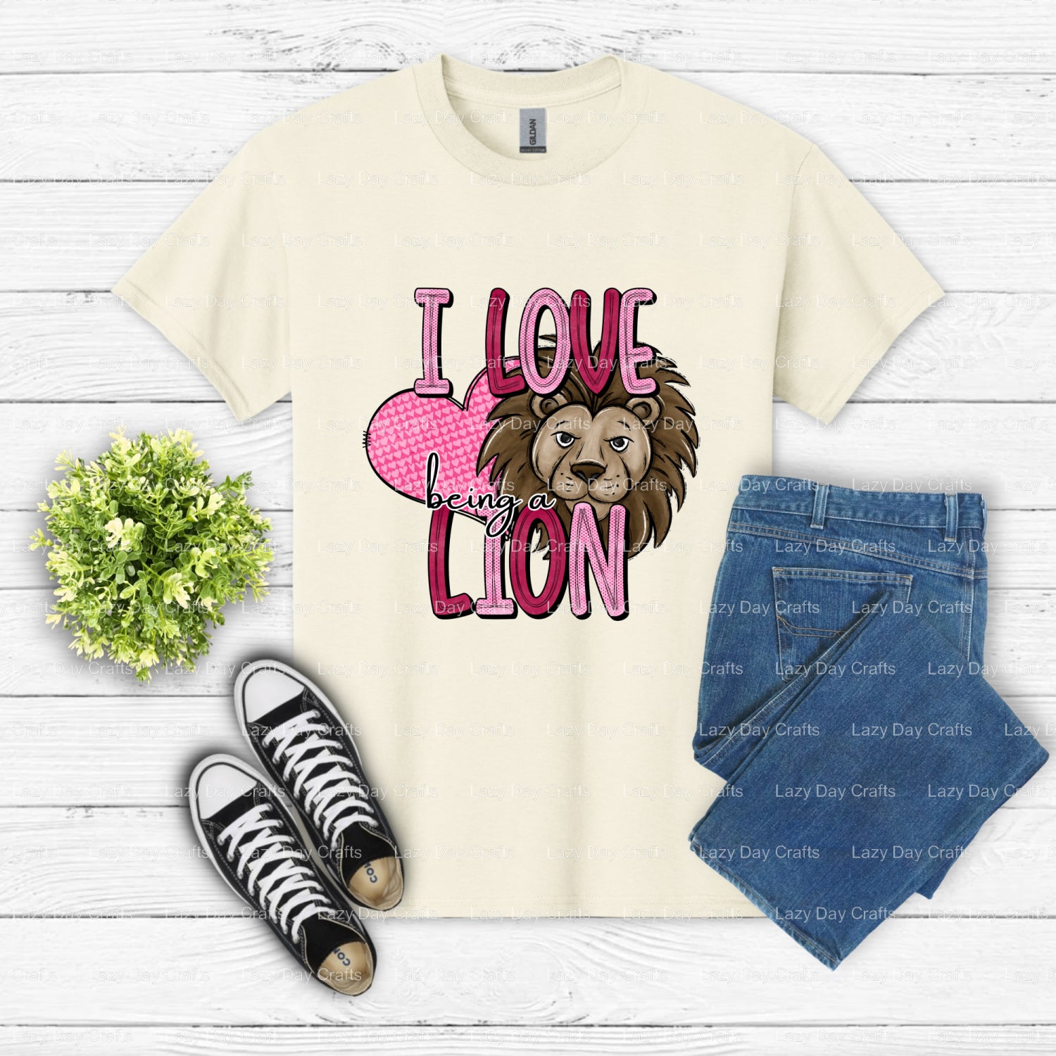 I LOVE MY LION – School Mascot DTF Transfer (view 1 of 2) – by Lazy Day Crafts – DTF Transfers – School Mascot, DTF Transfer