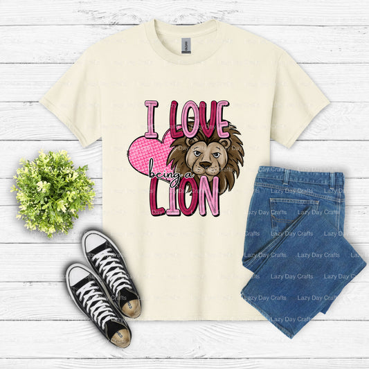 I LOVE MY LION – School Mascot DTF Transfer (view 1 of 2) – by Lazy Day Crafts – DTF Transfers – School Mascot, DTF Transfer