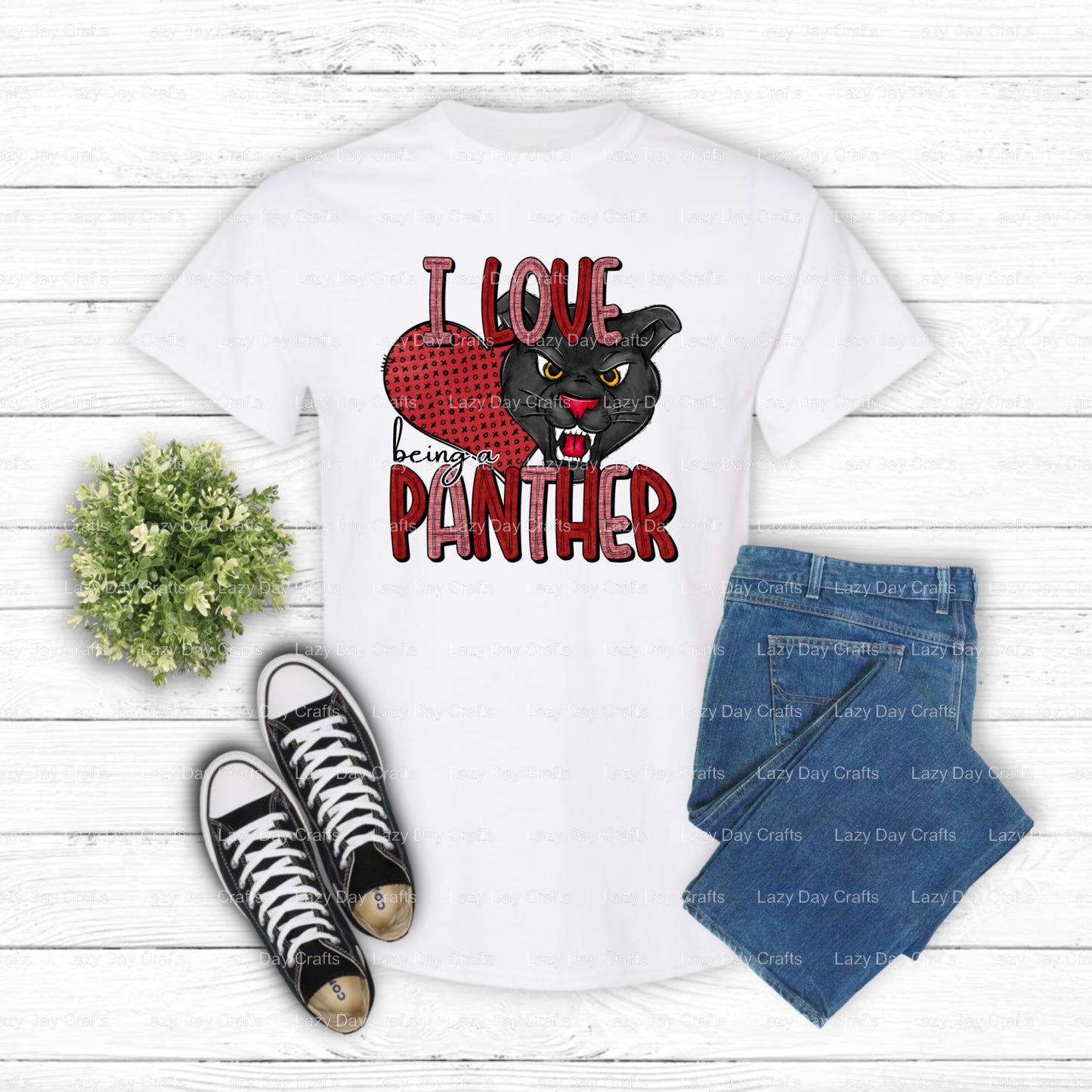 I love panther – School Spirit DTF Transfer (view 2 of 2) – by Lazy Day Crafts – DTF Transfers – School Spirit, Apparel Decor