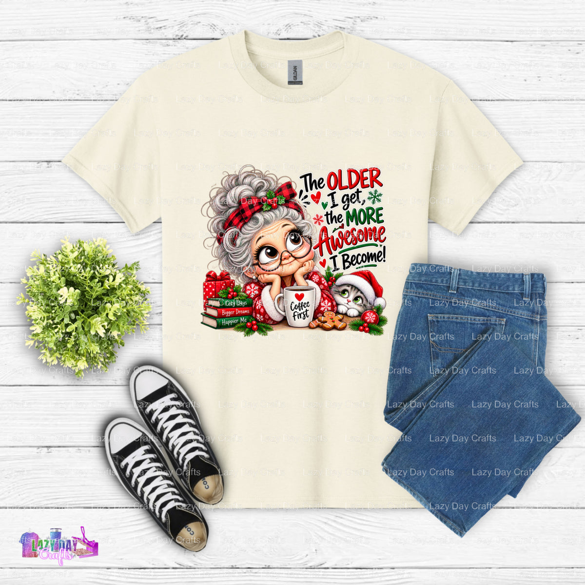 I'M ONLY A MORNING PERSON ON CHRISTMAS MORNING – DTF Transfer (view 1 of 2) – by Lazy Day Crafts – DTF Transfers – DTF Tra...