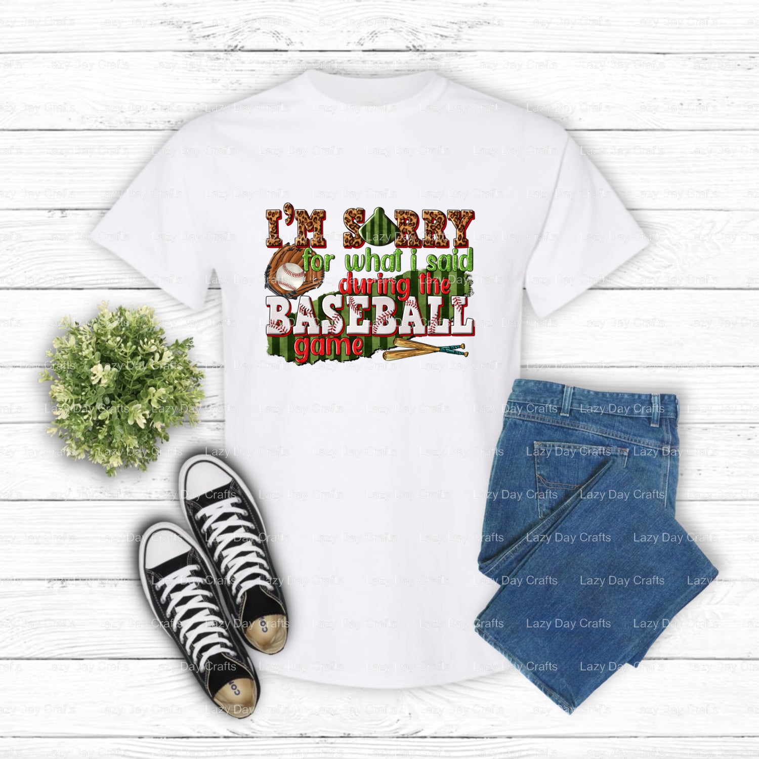 I'M SORRY FOR WHAT I SAID DURING THE BASEBALL GAME – Baseball DTF Transfer (view 1 of 2) – by Lazy Day Crafts – DTF Transf...