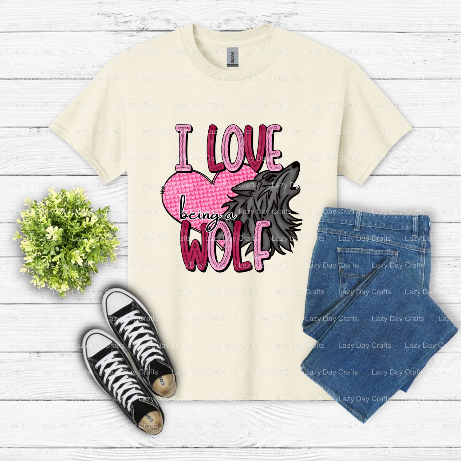 I ❤️ WOLF – Wolves DTF Transfer (view 2 of 2) – by Lazy Day Crafts – DTF Transfers – DTF Transfers, Premade DTF