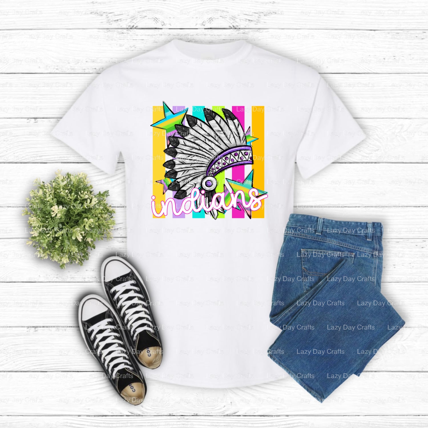 Indian Mascot School Spirit DTF Transfer (view 2 of 2) – by Lazy Day Crafts – DTF Transfers – School Mascot, Ready to Pres...